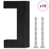 Cabinet Handles 10 pcs Black 64mm Stainless Steel