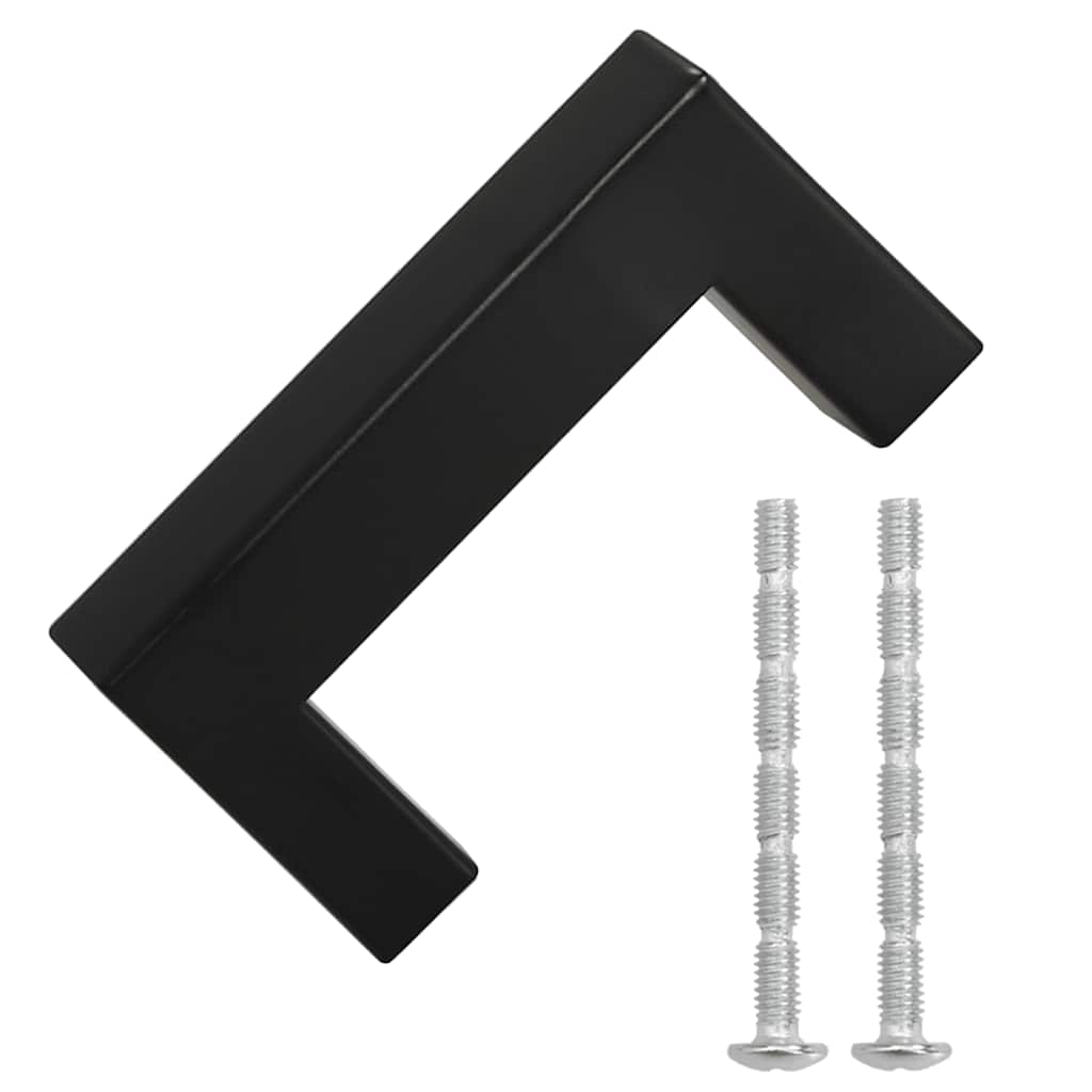 Cabinet Handles 10 pcs Black 64mm Stainless Steel