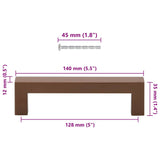 Schrankgriffe 10 Stück Bronze 128 mm Edelstahl