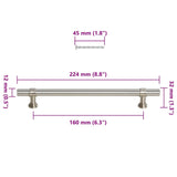 Poignées d'armoire 10 pcs argenté 160 mm acier inoxydable
