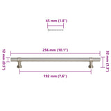 Poignées d'armoire 5 pcs argenté 192 mm acier inoxydable