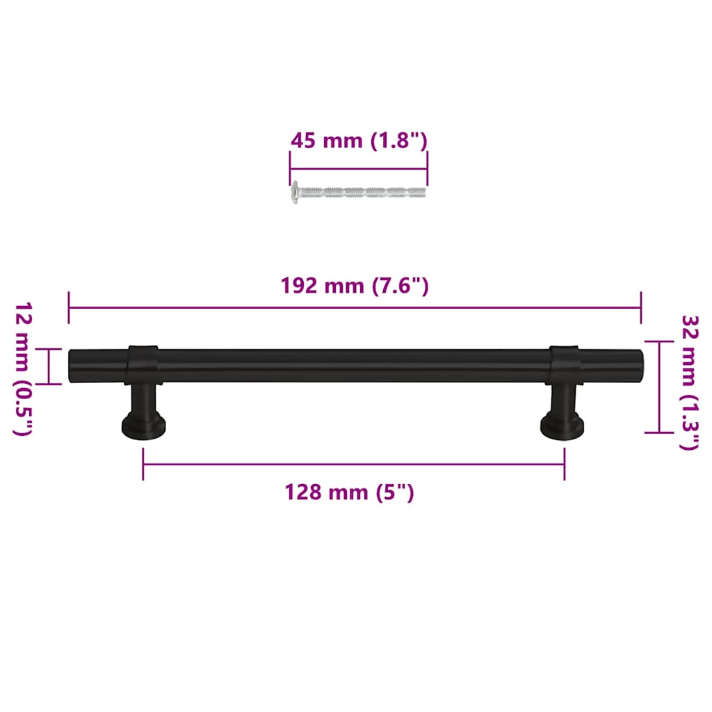 Schrankgriffe 10 Stück schwarz 128 mm Edelstahl