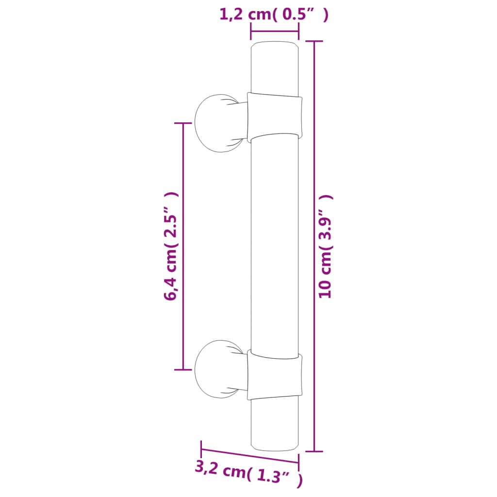 Poignées d'armoire 10 pcs bronze 64 mm acier inoxydable