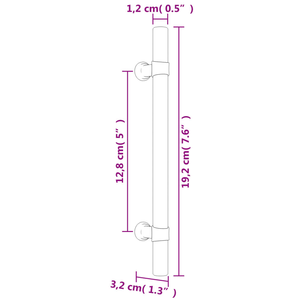 Poignées d'armoire 10 pcs bronze 128 mm acier inoxydable