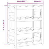 Casier à bouteilles pour 16 bouteilles gris bois pin solide