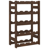 Bottle rack for 20 bottles brown solid pine wood