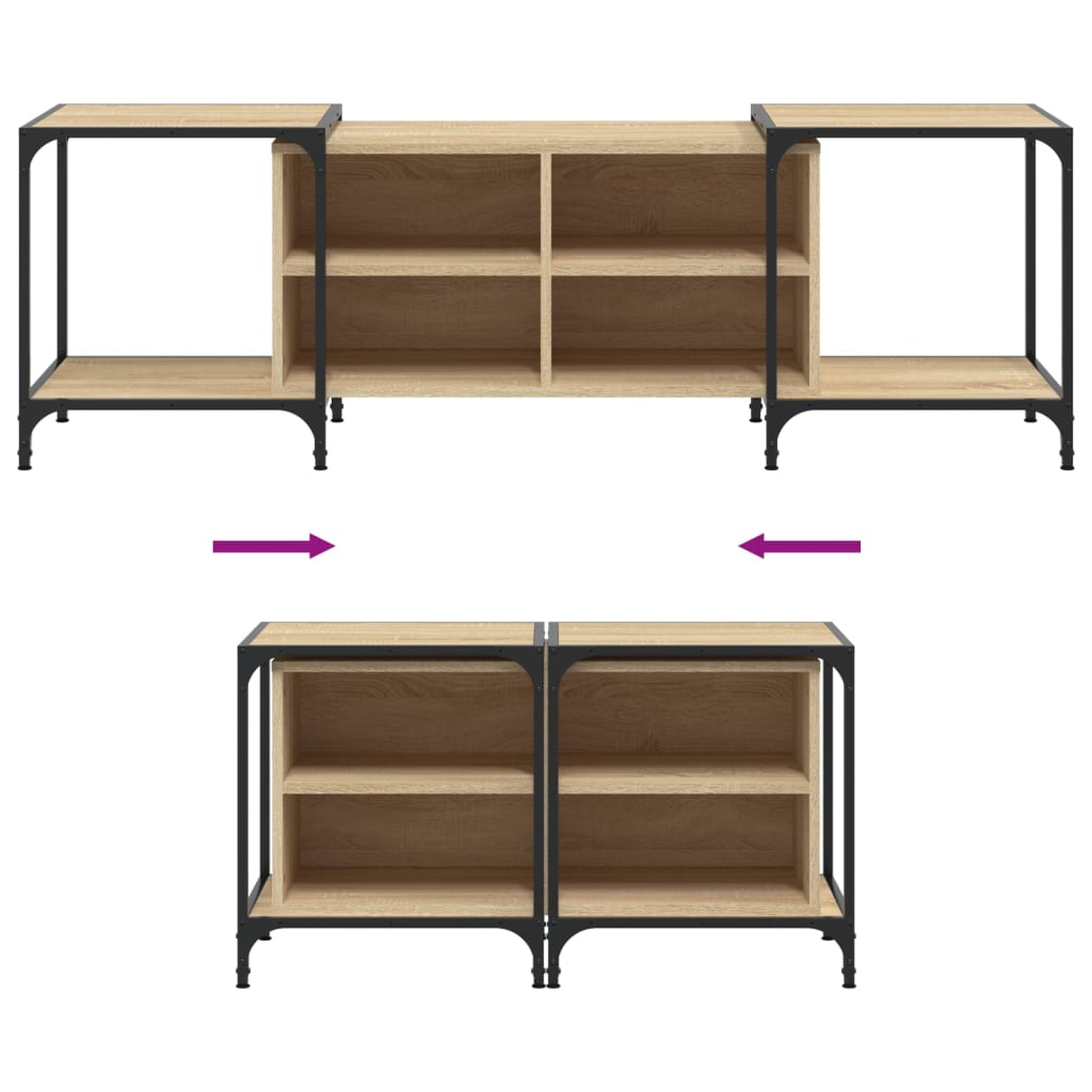 Meuble TV chêne sonoma 153x37x50 cm bois d'ingénierie