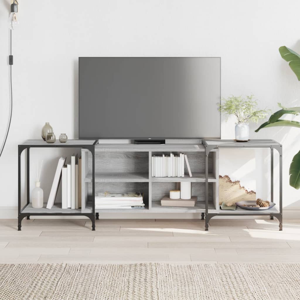 Meuble TV sonoma gris 153x37x50 cm bois d'ingénierie