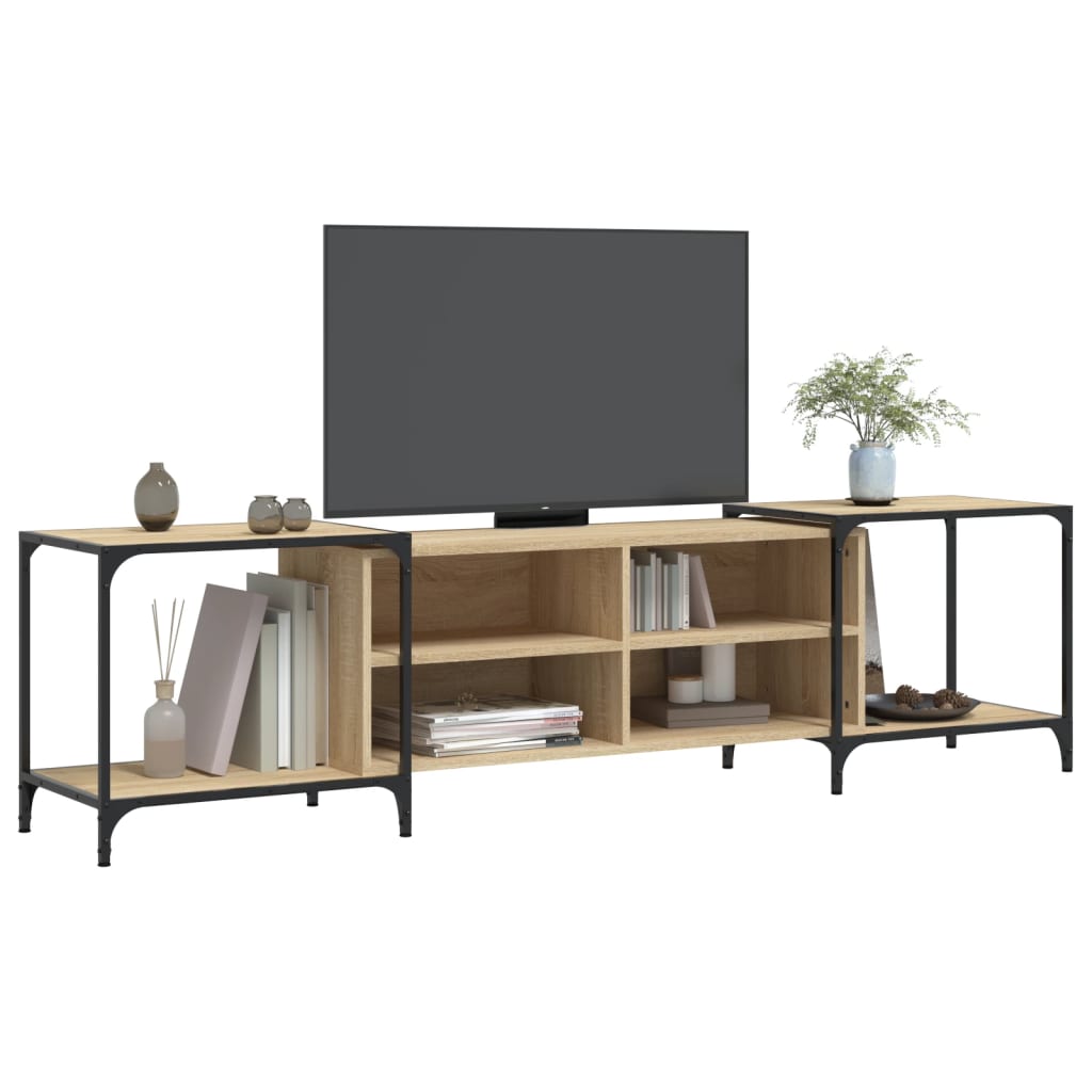 Meuble TV chêne sonoma 203x37x50 cm bois d'ingénierie