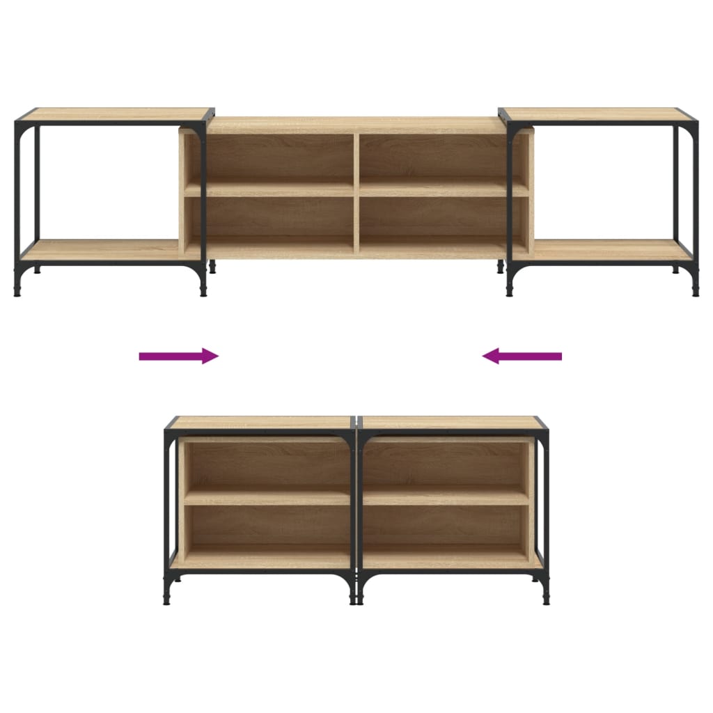 Meuble TV chêne sonoma 203x37x50 cm bois d'ingénierie