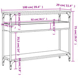 Table console avec étagère chêne sonoma 100x29x75 cm