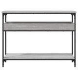 Table console avec étagère sonoma gris 100x29x75 cm