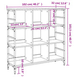 Buffet chêne fumé 102x32x103,5 cm bois d'ingénierie