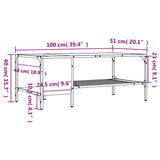 Table basse avec support chêne fumé 100x51x40cm bois ingénierie