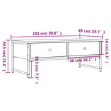 Table basse chêne sonoma 101x49x39,5 cm bois d'ingénierie