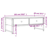 Table basse sonoma gris 101x49x39,5 cm bois d'ingénierie