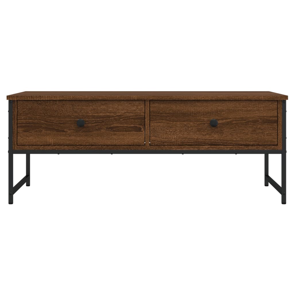 Table basse chêne marron 101x49x39,5 cm bois d'ingénierie