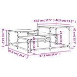 Schwarzer Couchtisch 87,5 x 87,5 x 40 cm, Holzwerkstoff