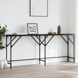 Black console table 180x29x75 cm engineered wood