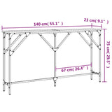 Sonoma grauer Konsolentisch 140x23x75 cm, Holzwerkstoff