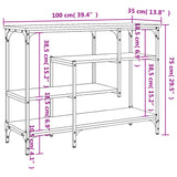 Table console avec étagères chêne sonoma 100x35x75 cm