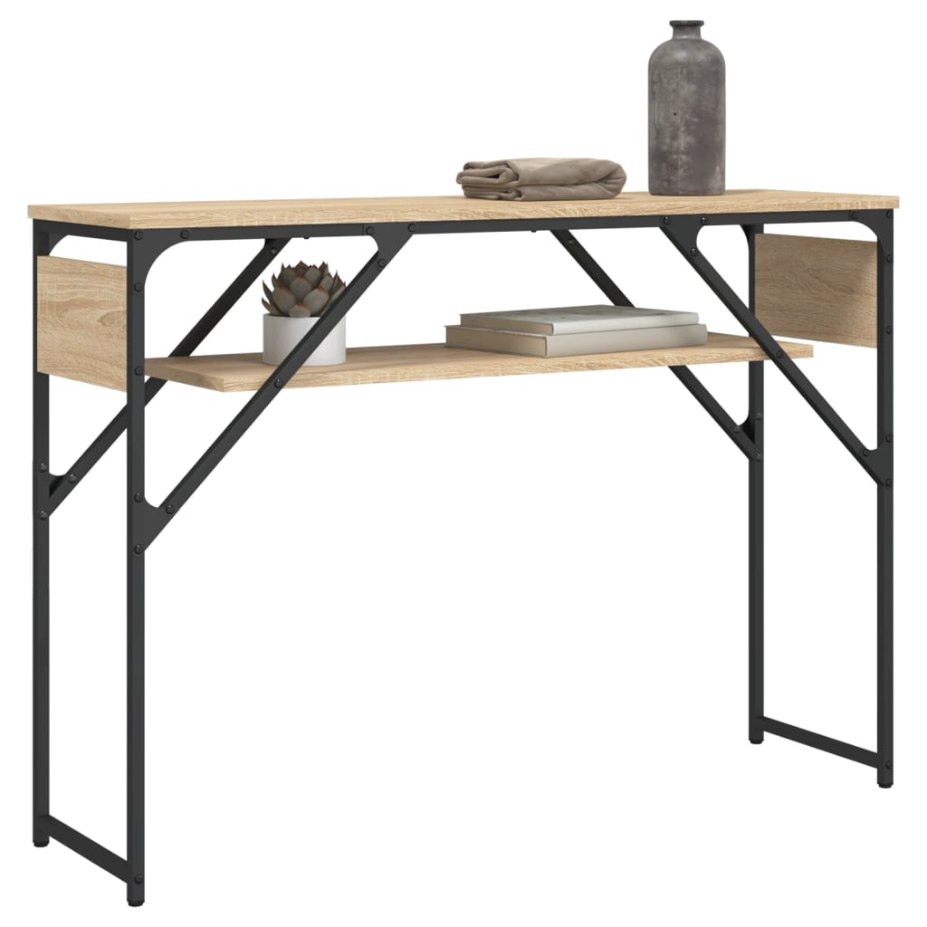 Table console avec étagère chêne sonoma 105x30x75 cm