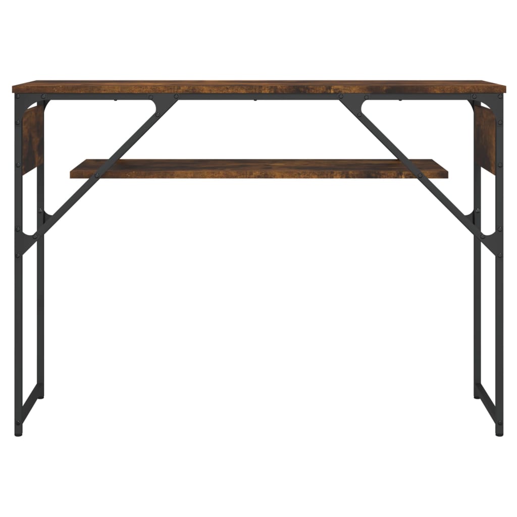 Table console avec étagère chêne fumé 105x30x75 cm