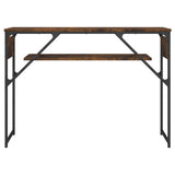 Table console avec étagère chêne fumé 105x30x75 cm