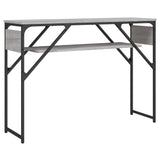 Table console avec étagère sonoma gris 105x30x75 cm