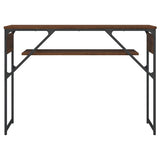 Table console avec étagère chêne marron 105x30x75 cm