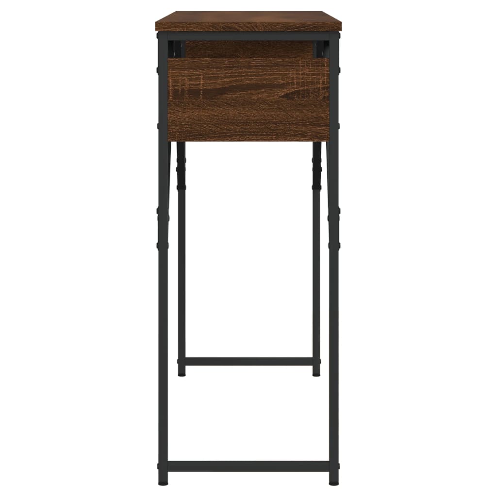 Table console avec étagère chêne marron 105x30x75 cm