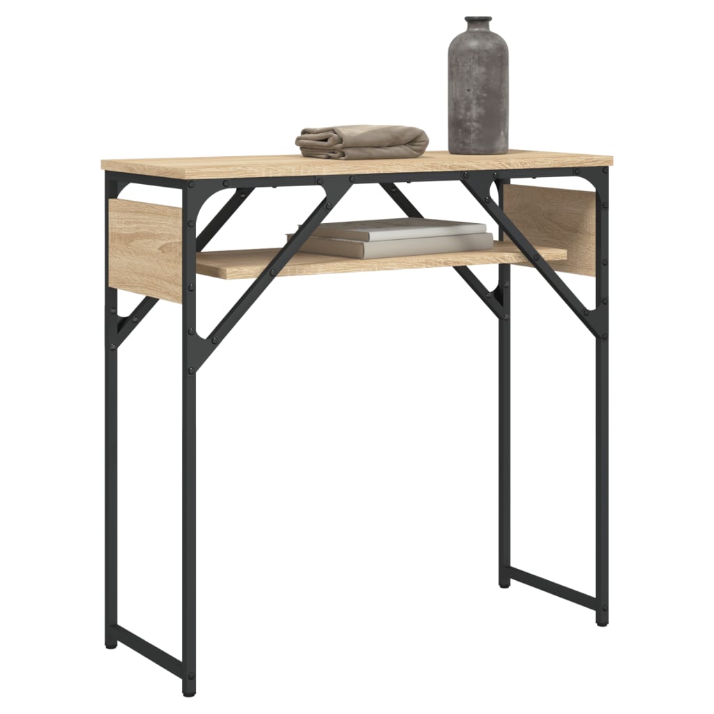 Table console avec étagère chêne sonoma 75x30x75 cm