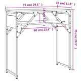 Table console avec étagère chêne sonoma 75x30x75 cm