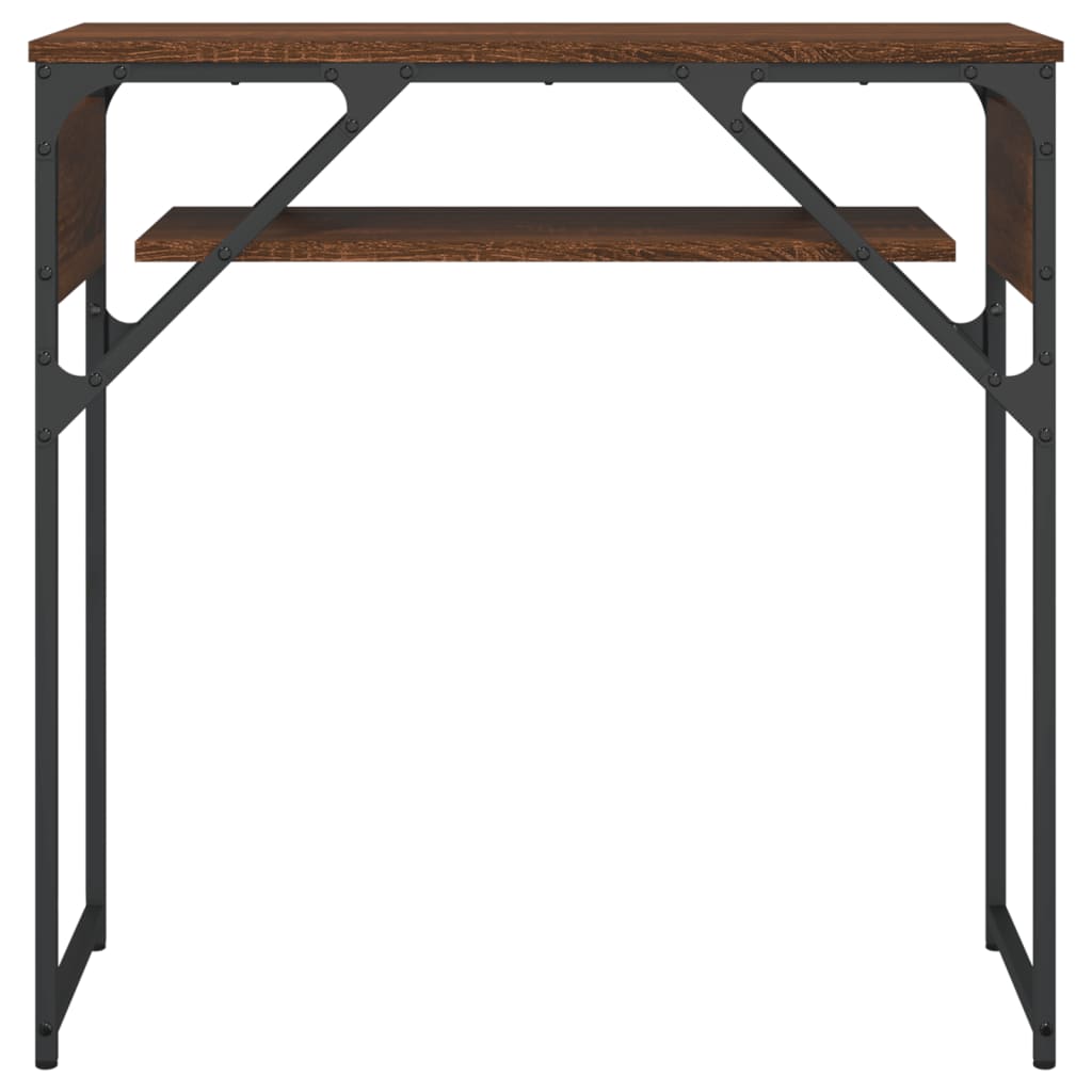 Table console avec étagère chêne marron 75x30x75 cm