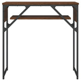 Table console avec étagère chêne marron 75x30x75 cm