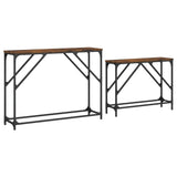 Tables console gigognes 2 pcs chêne fumé bois d'ingénierie