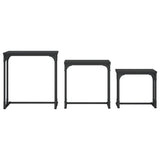 Tables basses gigognes 3 pcs noir bois d'ingénierie