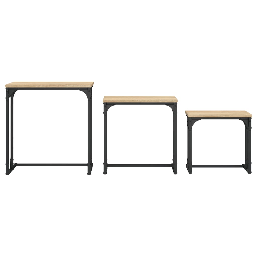 Tables basses gigognes 3 pcs chêne sonoma bois d'ingénierie