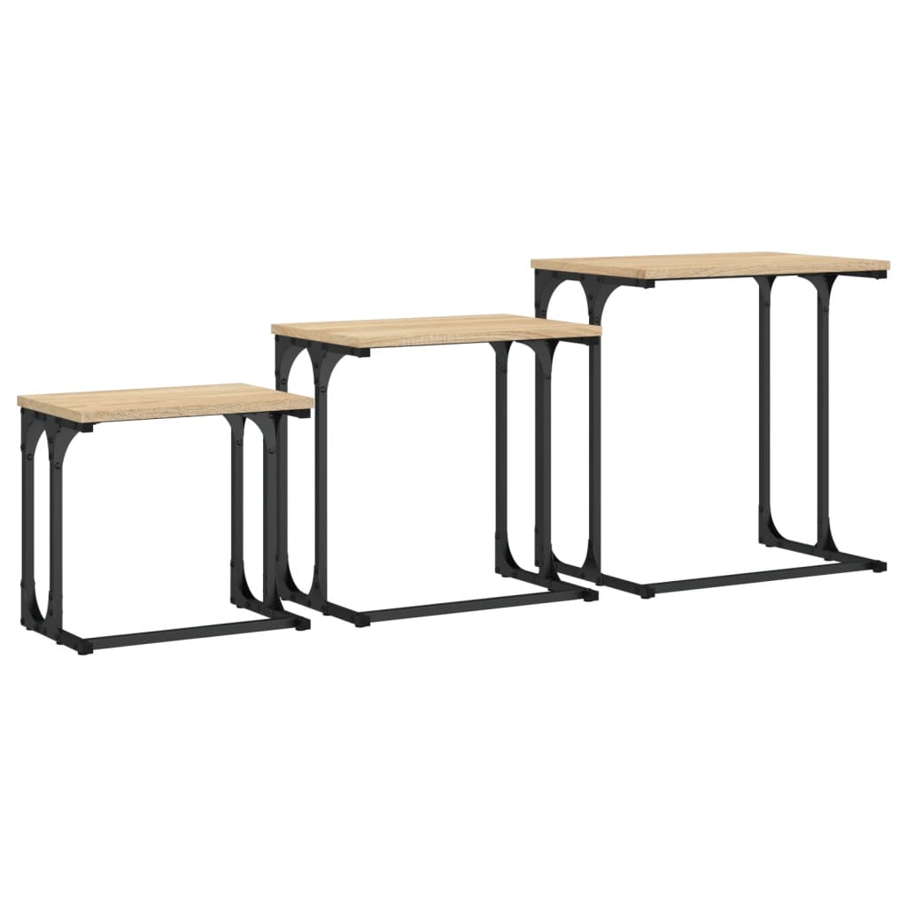 Tables basses gigognes 3 pcs chêne sonoma bois d'ingénierie