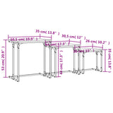 Tables basses gigognes 3 pcs chêne sonoma bois d'ingénierie