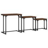 Tables basses gigognes 3 pcs chêne marron bois d'ingénierie