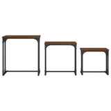 Tables basses gigognes 3 pcs chêne marron bois d'ingénierie