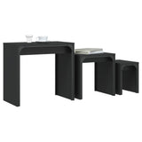 Tables basses gigognes 3 pcs noir bois d'ingénierie