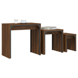 Nesting Coffee Tables 3 pcs Oak Brown Engineered Wood