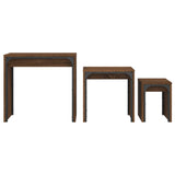 Nesting Coffee Tables 3 pcs Oak Brown Engineered Wood