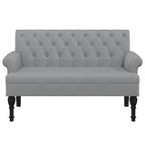 Banc avec dossier gris clair 120x62x75,5 cm tissu