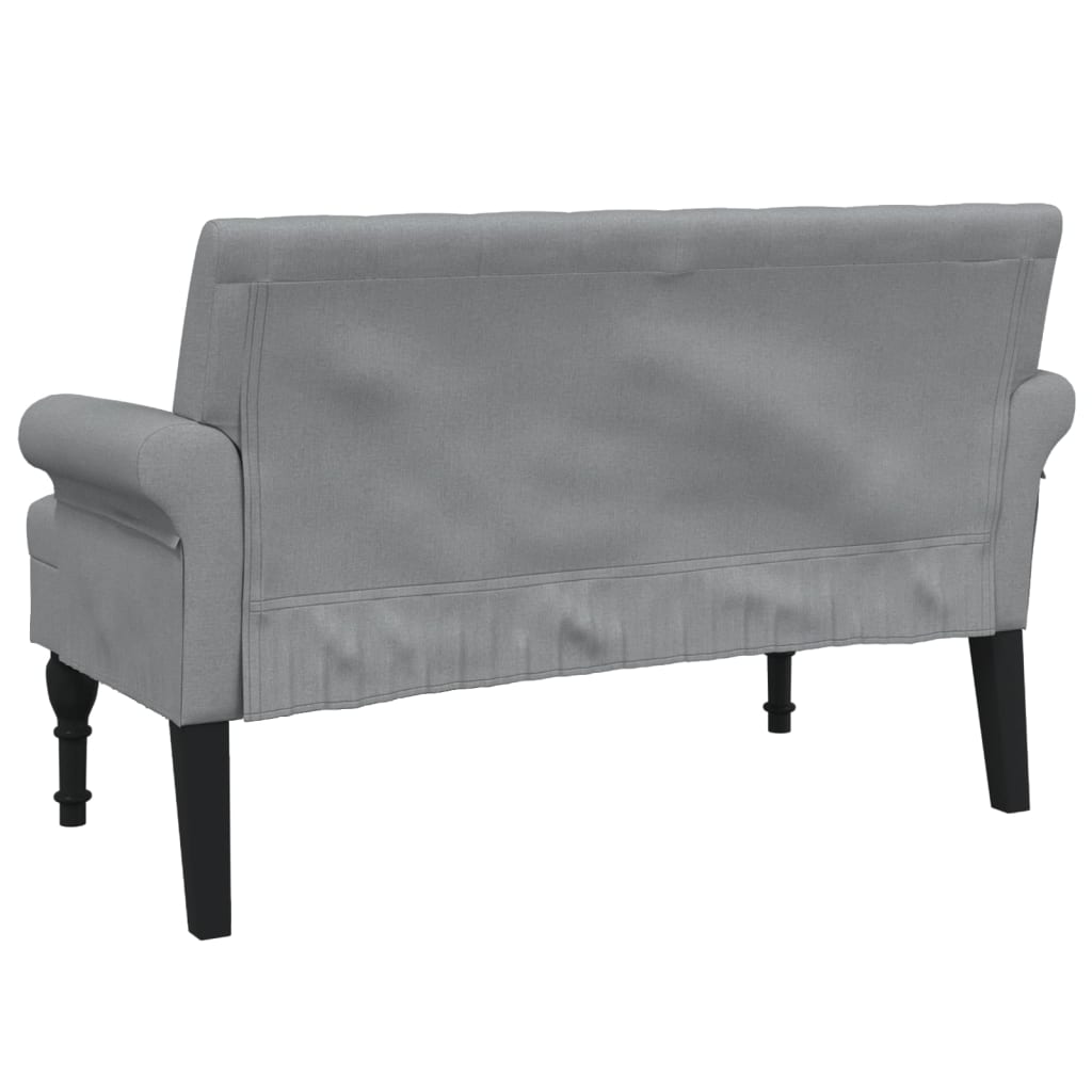 Banc avec dossier gris clair 120x62x75,5 cm tissu