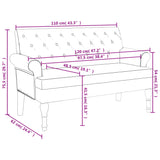 Bench with dark gray backrest 120x62x75.5 cm fabric