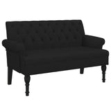 Banc avec dossier noir 120x62x75,5 cm tissu