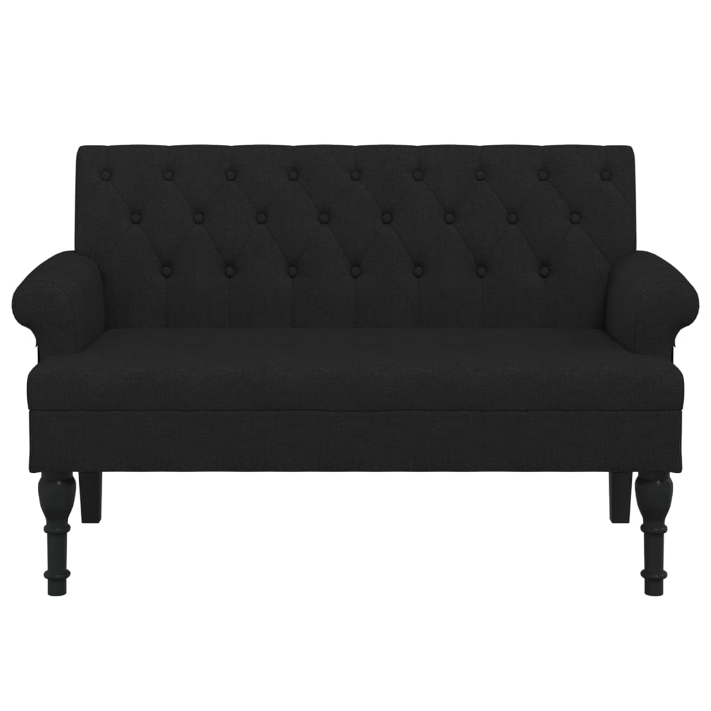 Banc avec dossier noir 120x62x75,5 cm tissu